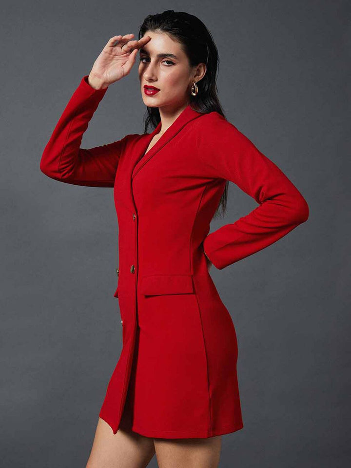 SASSAFRAS worklyf Shawl Collar Sheath Blazer Dress