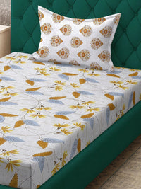 Moda Rapido X KLOTTHE Berwarna Krim & Bunga Kuning 400 TC Cadar Bujang dengan 1 Sarung Bantal