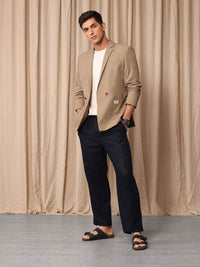 Mr Bowerbird Tailored Fit Double Breasted Casual Blazer