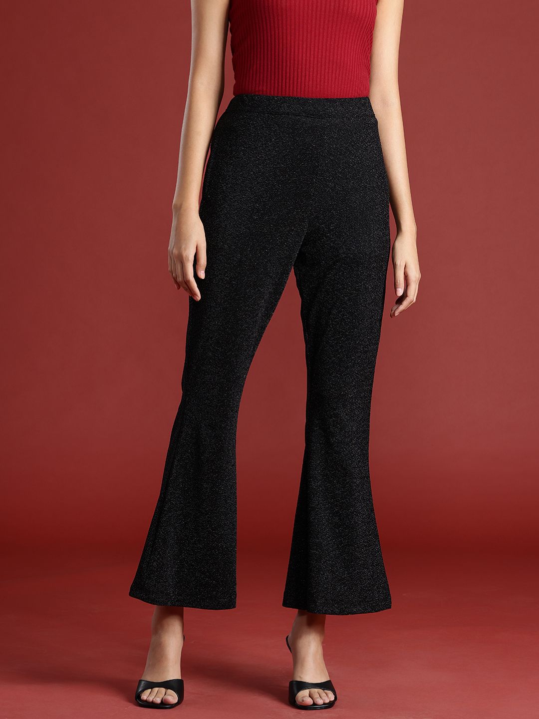 all about you Women High-Rise Sheen Trousers