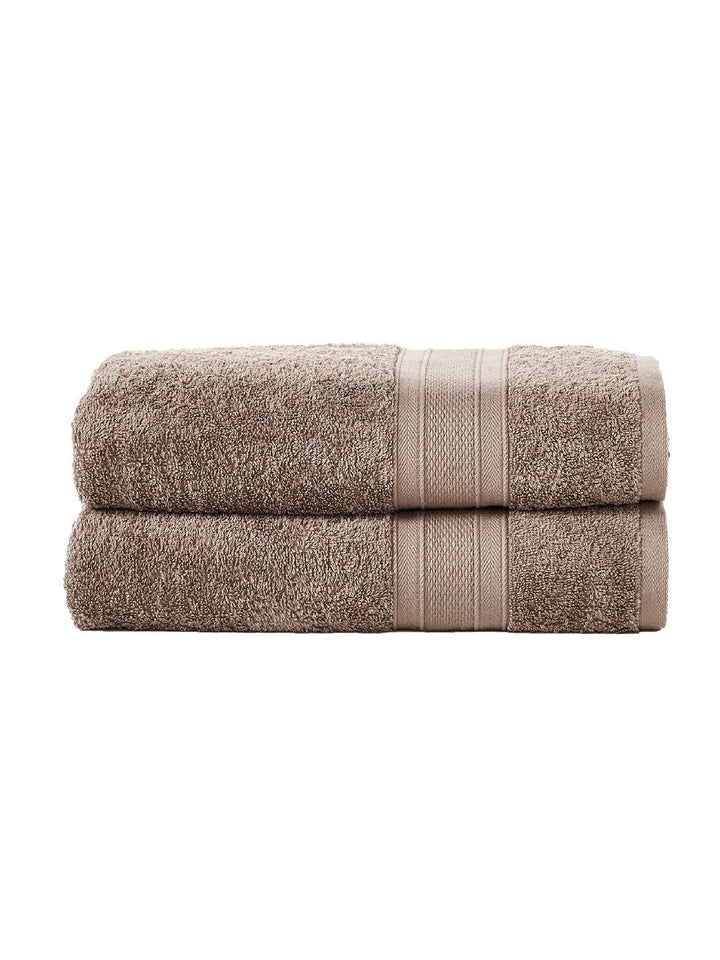 MYTRIDENT Brown 500 GSM Set of 2 Cotton Bath Towels