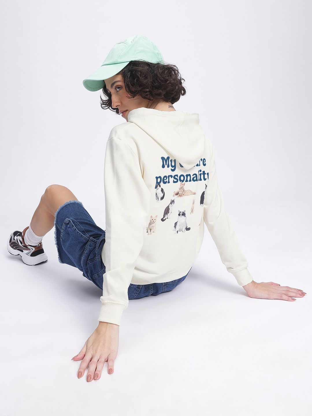DressBerry Typography Printed Hooded Sweatshirt