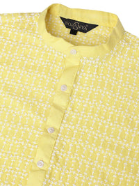 SOJANYA Motif Etnik Sulam Kurta Kapas Tulen