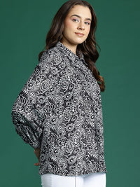 DressBerry Printed Monochrome Casual Shirt