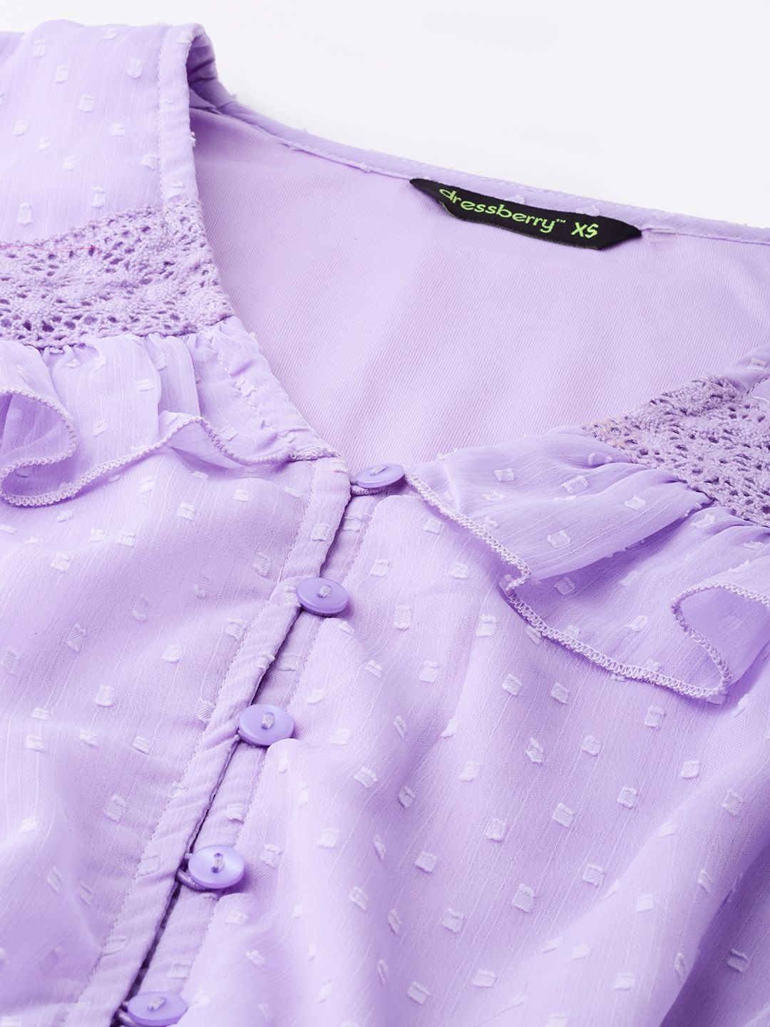 DressBerry Pastel Paradise Lace Love Cinched Waist Top