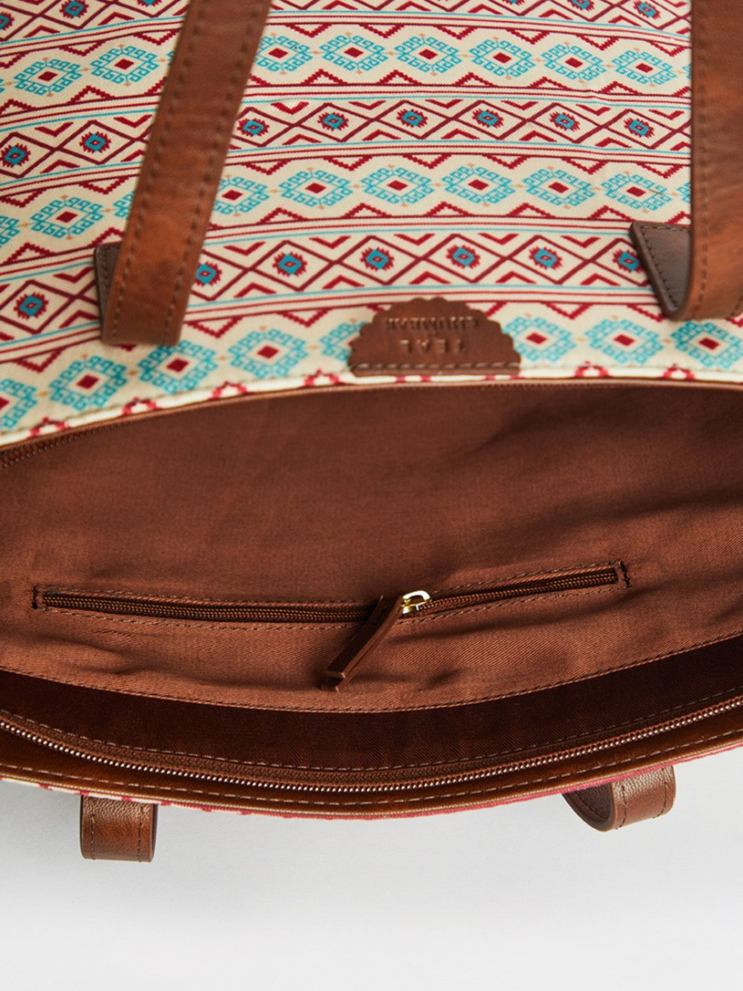 TEAL BY CHUMBAK Women Printed Canvas Tote Bag