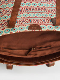 TEAL BY CHUMBAK Women Printed Canvas Tote Bag