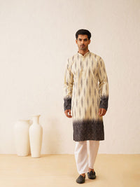 SOJANYA LUXE Embroidered Mandarin Collar Pure Cotton Straight Kurta With Pyjamas