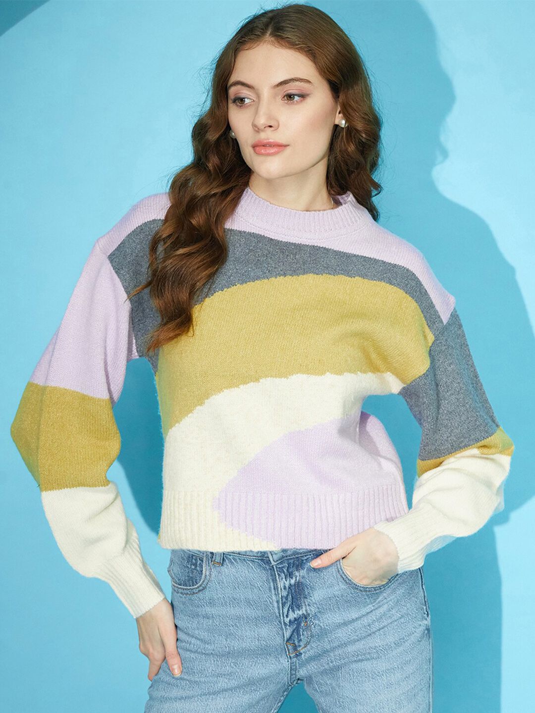 STREET 9 Colourblocked Acrylic Pullover