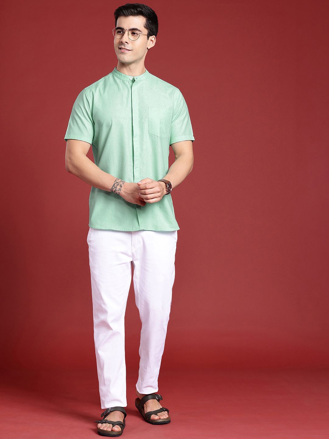 Anouk Self Design Textured Casual Shirt