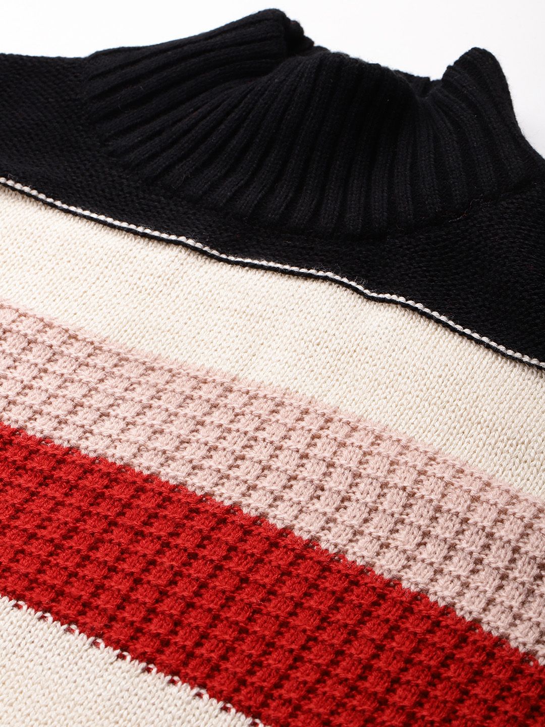 DressBerry Turtle Neck Striped Pullover