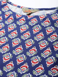 Anouk Floral Printed Boat Neck Straight Kurta