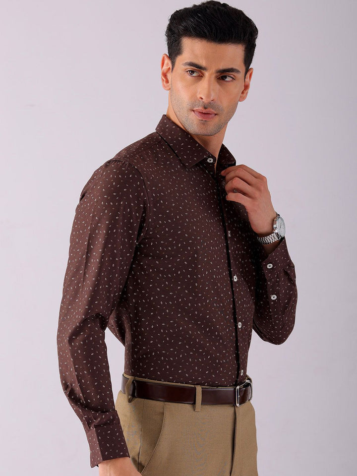 The Indian Garage Co. X Luxe Men Spread Collar Micro Ditsy Printed Slim Fit Formal Shirt