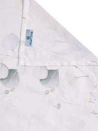 KLOTTHE White Floral Printed Flat 400 TC Double King 7D Cadar Dengan 2 Sarung Bantal
