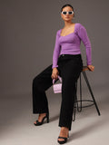 STREET 9 Women Square Neck Cotton Crop Top