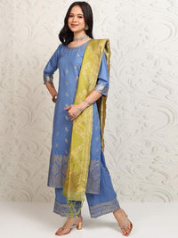 Vishudh Women Ethnic Motifs Regular Kurta with Palazzos & With Dupatta