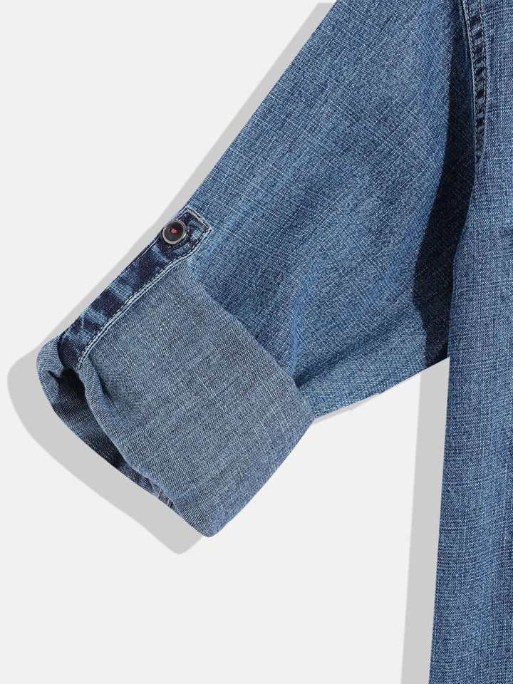 Monte Carlo Boys Solid Chambray Smart Fit Shirt