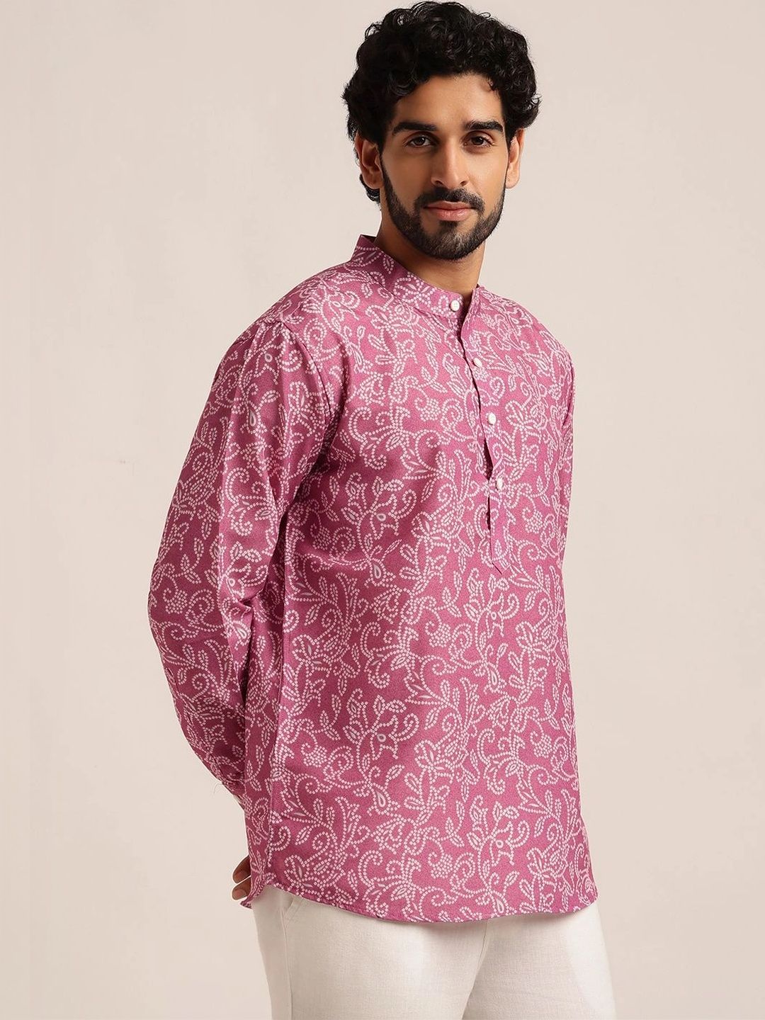 Anouk Lelaki Motif Etnik Cotton Bandhani Printed Kurta