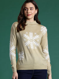 DressBerry Fair Isle Acrylic Pullover with Fuzzy Detail