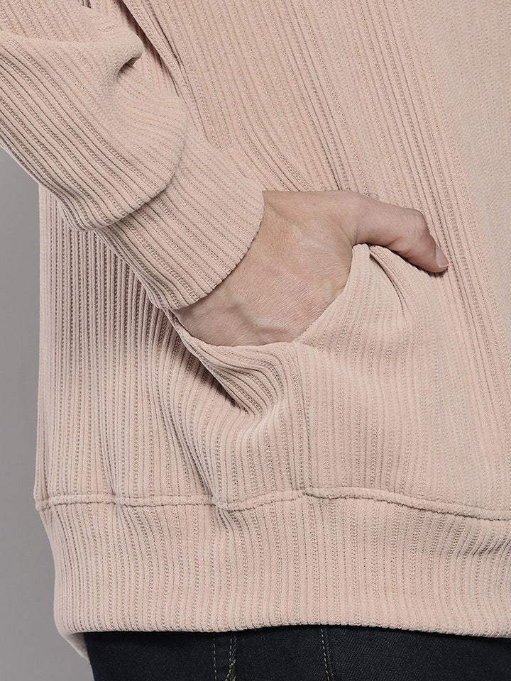 The Indian Garage Co Self Striped Corduroy Relaxed Fit Sweatshirt