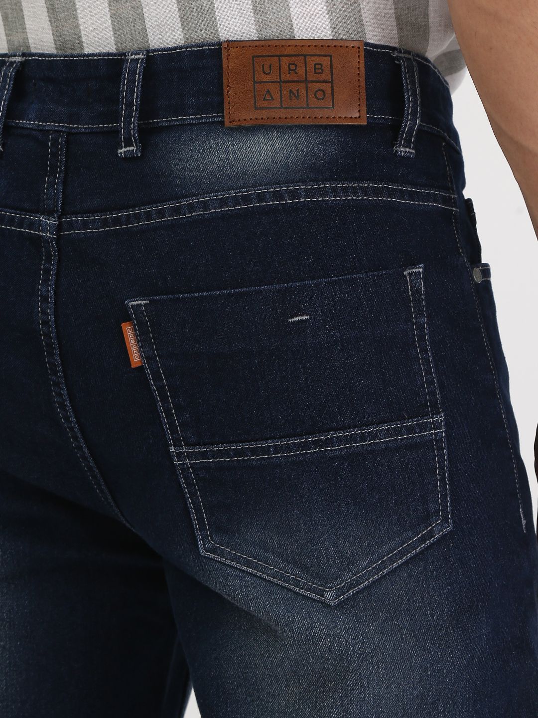 Urbano Fashion Men Straight Fit Mid-Rise Light Fade Stretchable Jeans