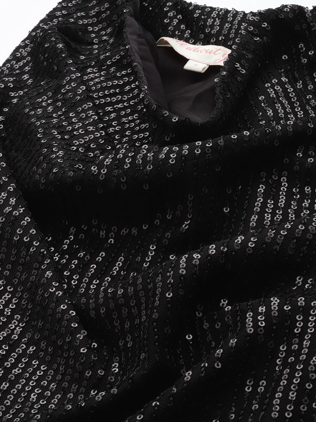 all about you Sequined Embellished Cowl Neck Party Top