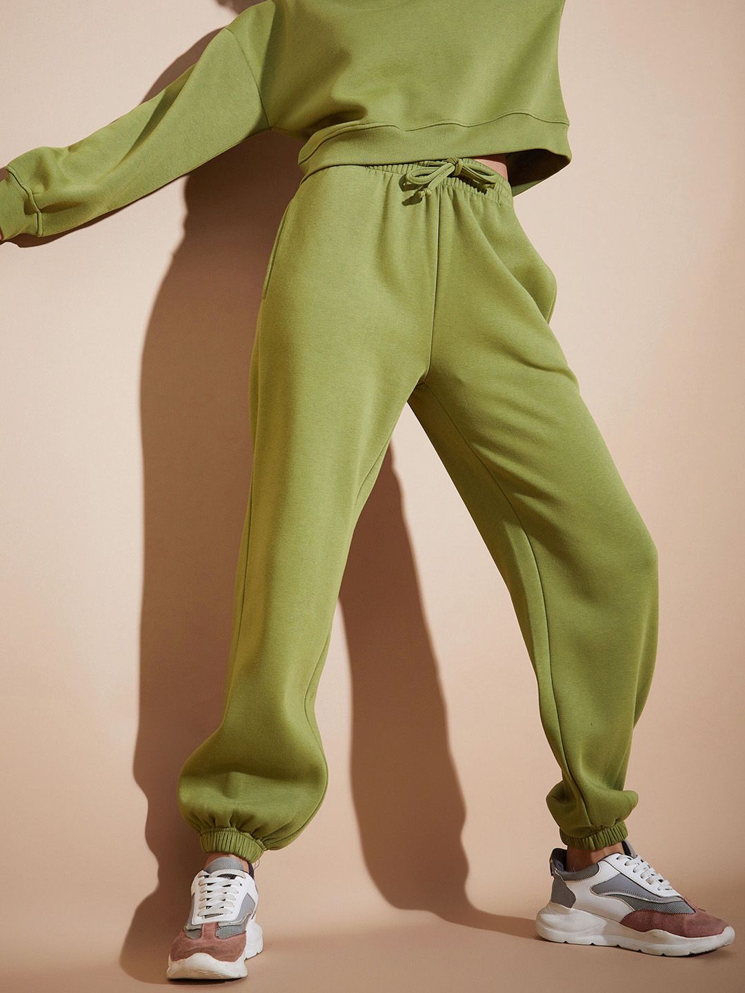 SASSAFRAS BASICS Women Relaxed Fit Mid-Rise Fleece Joggers