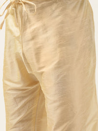 SOJANYA Men Cream-Coloured & Navy Blue Solid Kurta with Churidar & Jacket