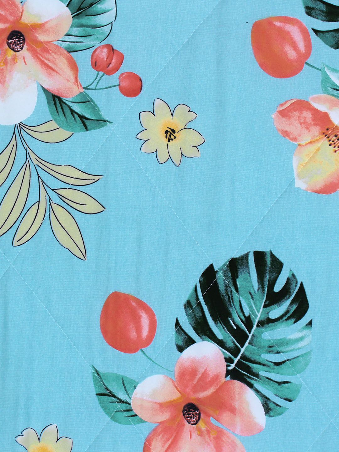 Story@home Pink & Blue Floral 180 GSM AC Room Reversible Single Bed Comforter