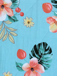 Story@home Pink & Blue Floral 180 GSM AC Room Reversible Single Bed Comforter