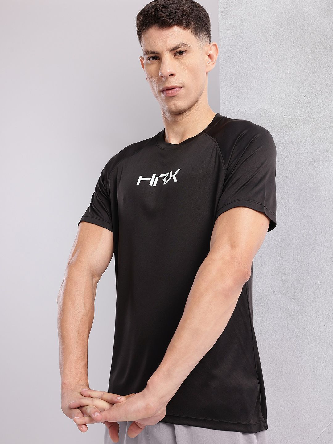 HRX by Hrithik Roshan Brand Logo Print Rapid-Dry Training T-shirt