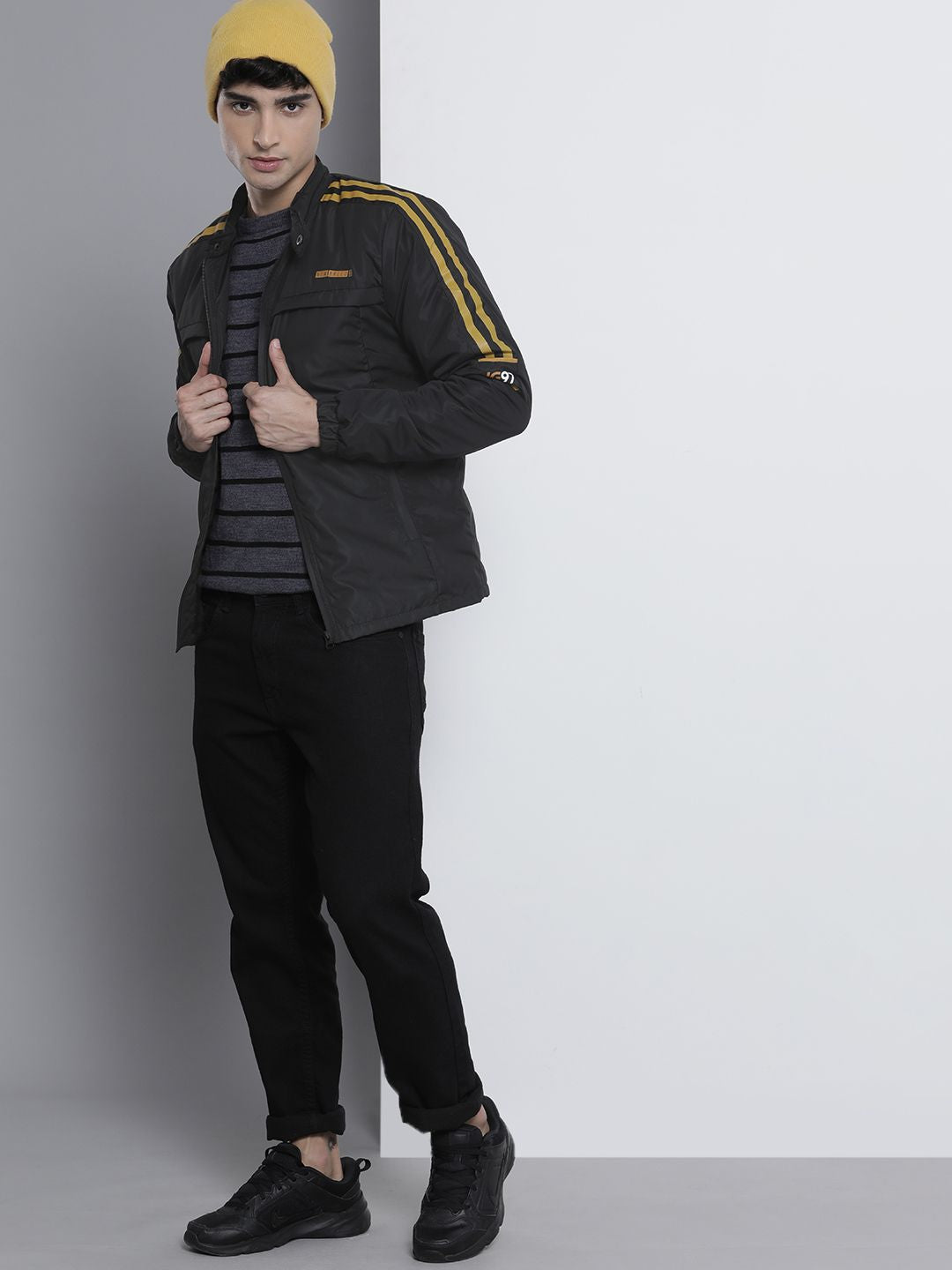 The Indian Garage Co Men Black Solid Tailored Jacket