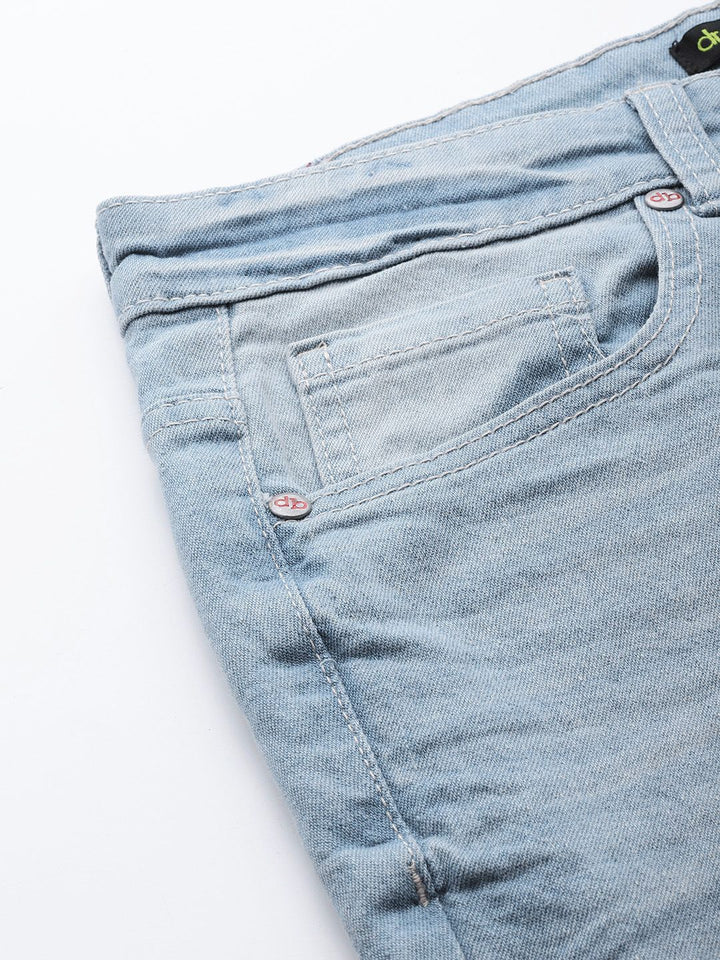 DressBerry Women Blue Flared Mildly Distressed Heavy Fade Stretchable Jeans