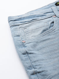 DressBerry Women Blue Flared Mildly Distressed Heavy Fade Stretchable Jeans