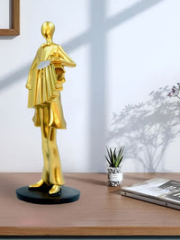 Cortina Resin Golden Sculpture Art Decor Statue for Home Decor