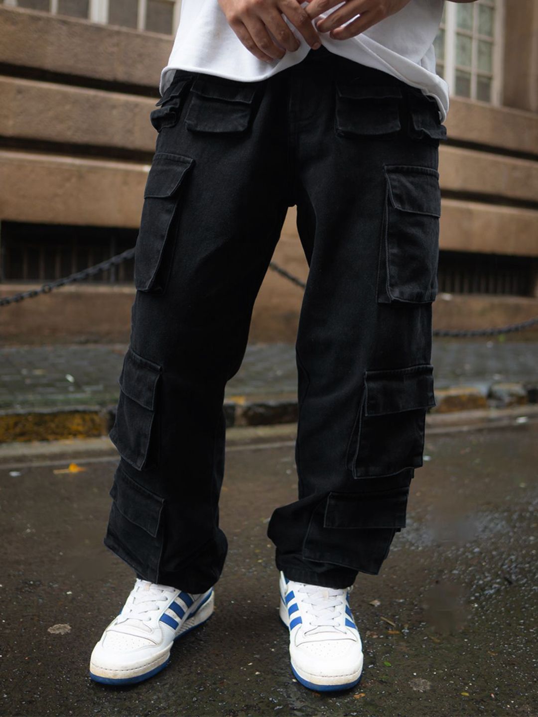 Powerlook Men Loose Fit Cargos Trousers