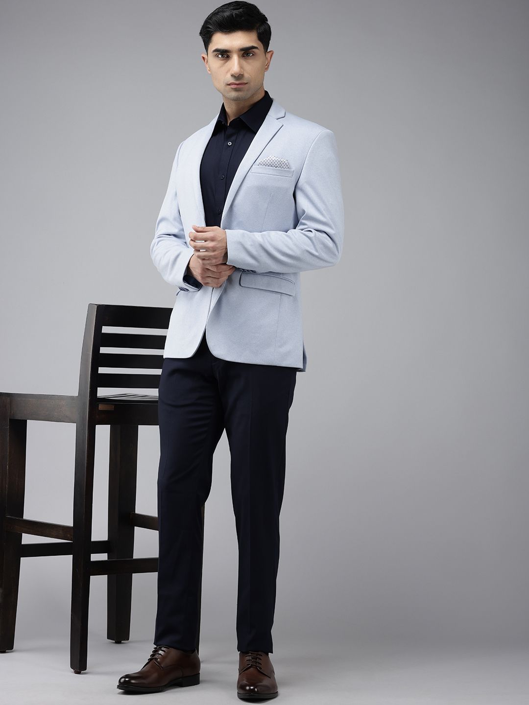 Park Avenue Active Fit Notched Lapel Single-Breasted Formal Blazer