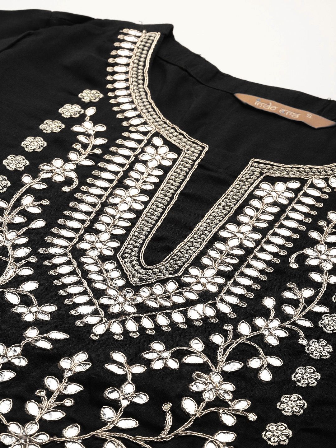Indo Era Ethnic Motifs Embroidered Gotta Patti Kurta With Trousers & Dupatta