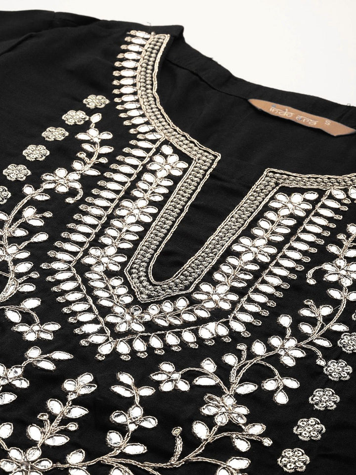 Indo Era Ethnic Motifs Embroidered Gotta Patti Kurta With Trousers & Dupatta