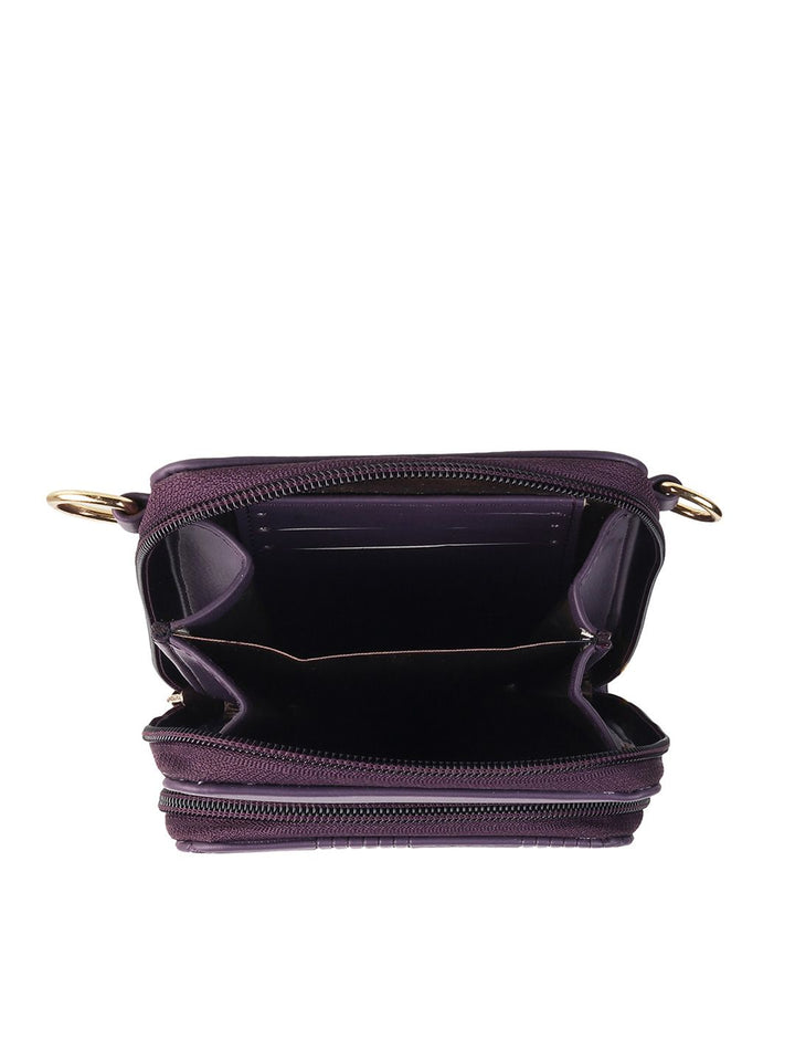 Mochi Women Purple Geometric Zip Around Wallet