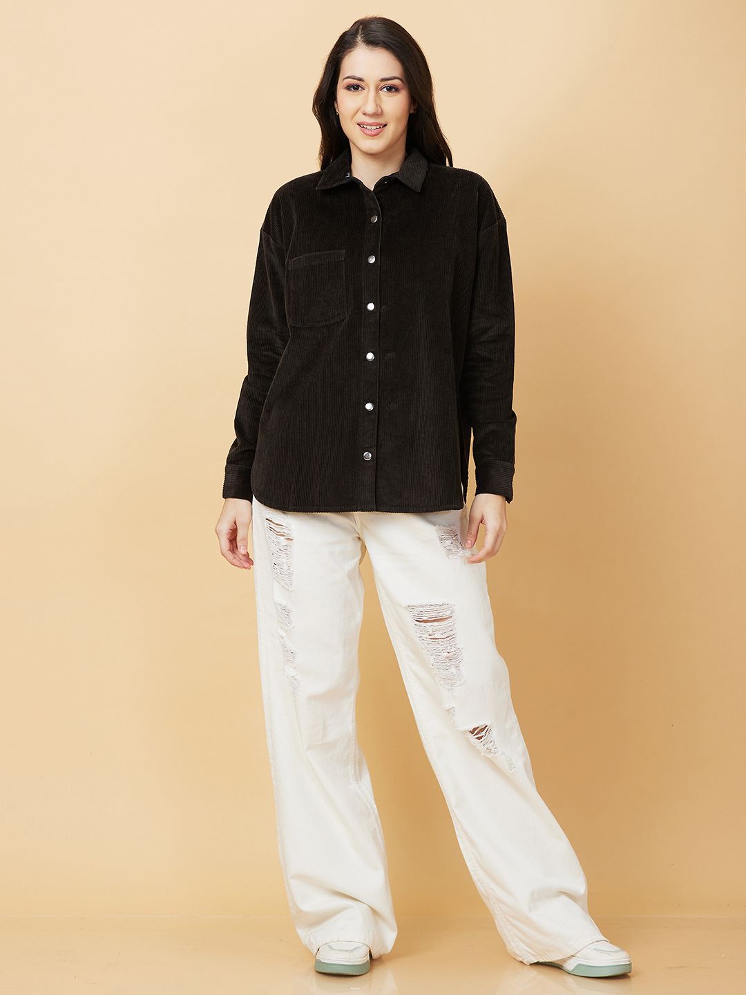 Being Human Women Opaque Casual Oversized Shirt