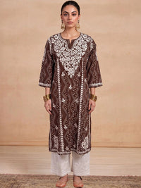 Rumah Wanita Chikankari Sulam Kurta Chikankari