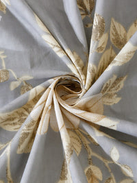 KLOTTHE Grey & Beige Floral 400TC Cotton Super King Bedsheet With 2 Pillow Covers