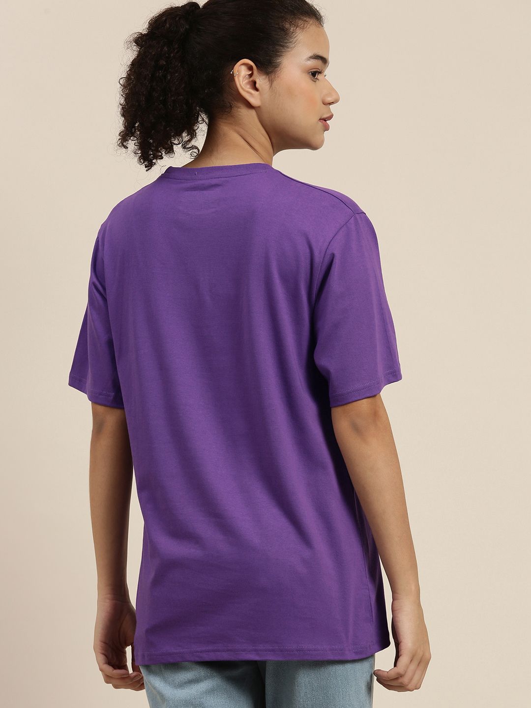 DILLINGER Women Violet Loose Pure Cotton T-shirt