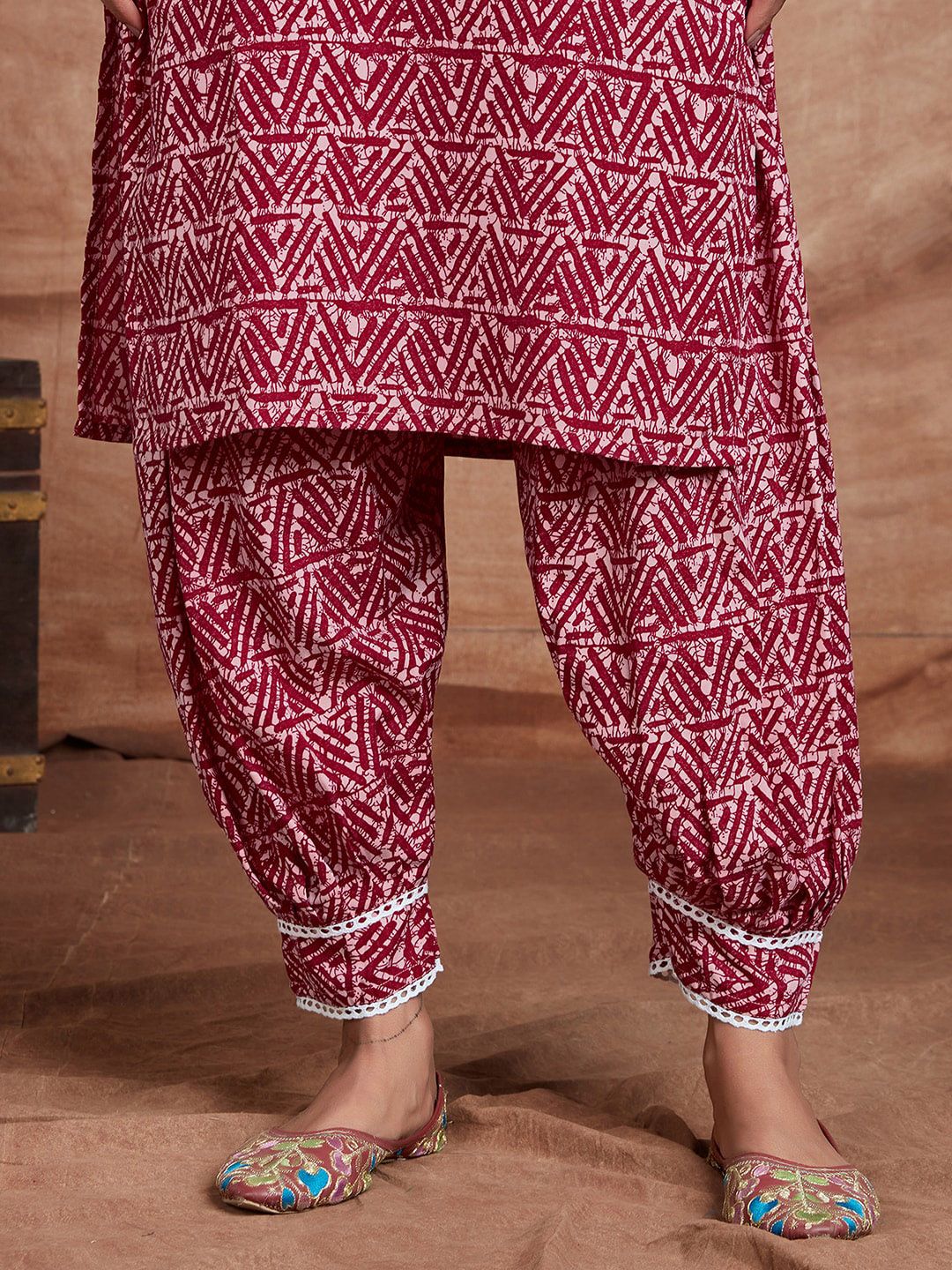 KALINI Ethnic Motifs Printed Mirror Work Regular Mirror Work Kurta with Salwar