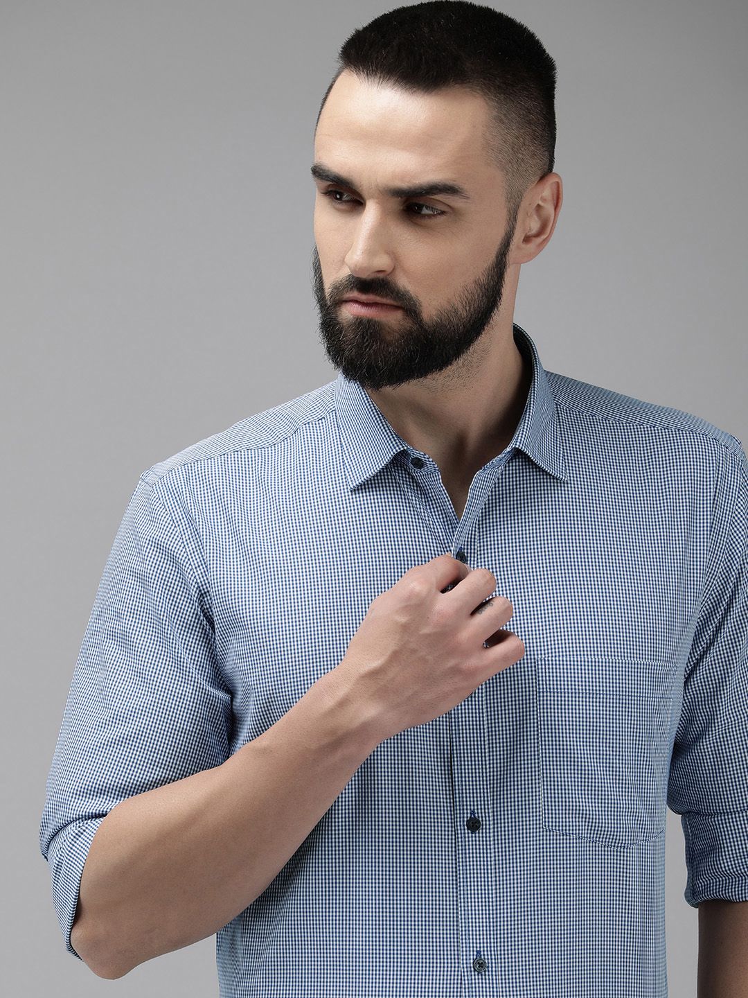 Park Avenue Slim Fit Pure Cotton Checked Formal Shirt