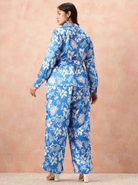 all about you Plus Size Floral Print Co-Ords With a Tie-ups Belt