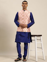 SOJANYA Kurta Motif Etnik Biru Lelaki dengan Churidar