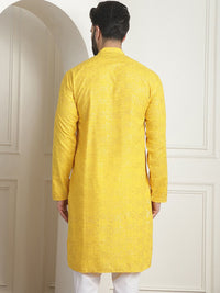 SOJANYA Mandarin Collar Thread Work Cotton Kurta