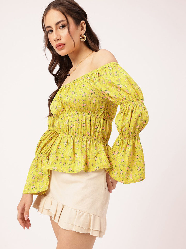 DressBerry The Hourglass Illusion Off-Shoulder Floral Top
